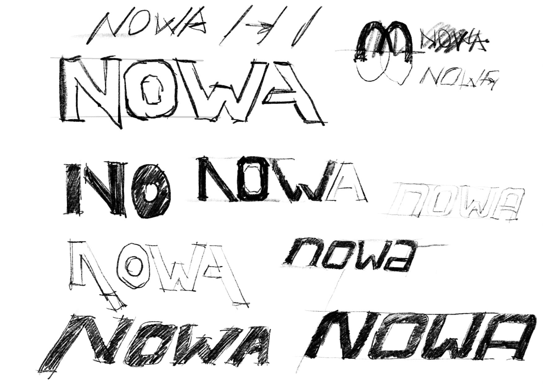 Nowa logotype sketches